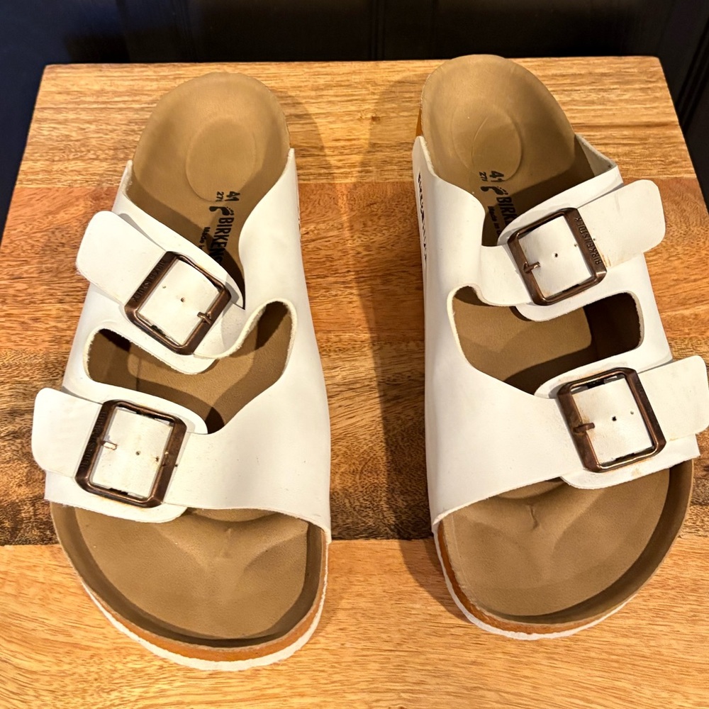 Birkenstock Arizona White Leather Birkoflor 41 - Picture 10 of 16